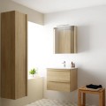 Spoguļskapītis Raguvos Baldai Pure 80cm gaišs ozols ar LED (36cm  4000K) apgaismojumu