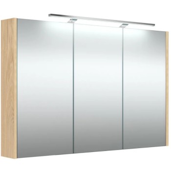 Spoguļskapītis Raguvos Baldai Joy 100 ar LED (36cm  4000K) apgaismojumu gaišs ozols