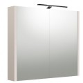 Spoguļskapītis Raguvos Baldai Urban 80 balts matēts ar LED apgaismojumu grey cashmere