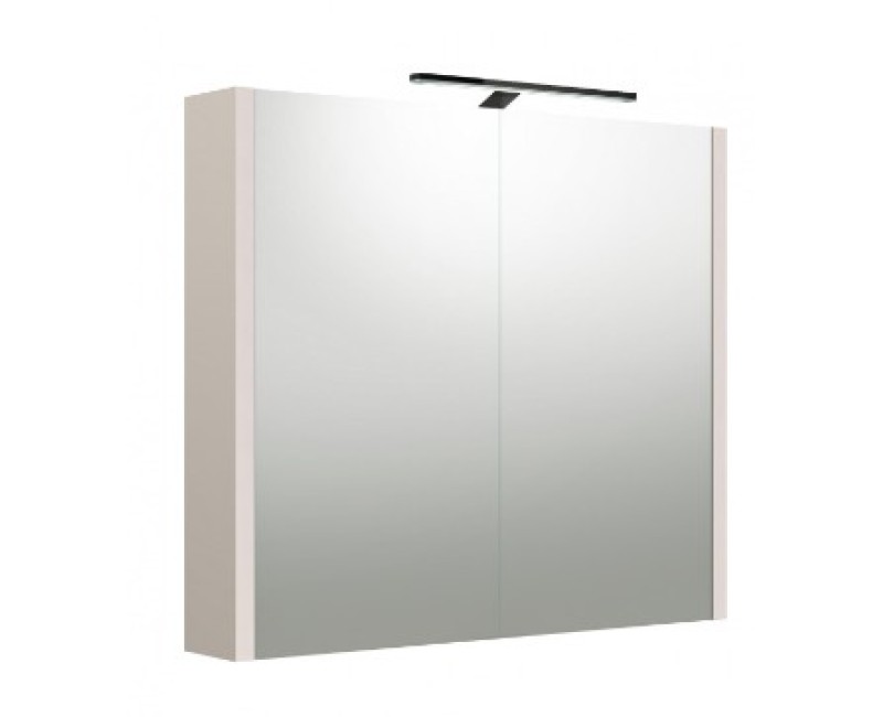 Spoguļskapītis Raguvos Baldai Urban 80 balts matēts ar LED apgaismojumu grey cashmere