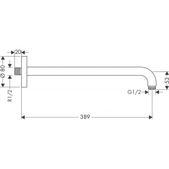 Dušas Galvas turētājs Hansgrohe Aktiva 39 cm, pulēta zelta krāsa 27413990