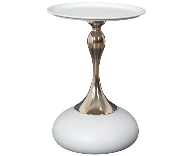 Galdiņš Dizain  Portobello – balts ar zelta akcentu (54 cm)_HD0387
