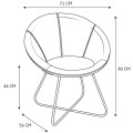 Krēsls Melns samta akcenta ar zelta metāla kājām_HD62751