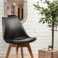Krēsls Skandināvu stila ar mīkstu sēdvietu – melns HD30711