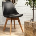 Krēsls Skandināvu stila ar mīkstu sēdvietu – melns HD30711