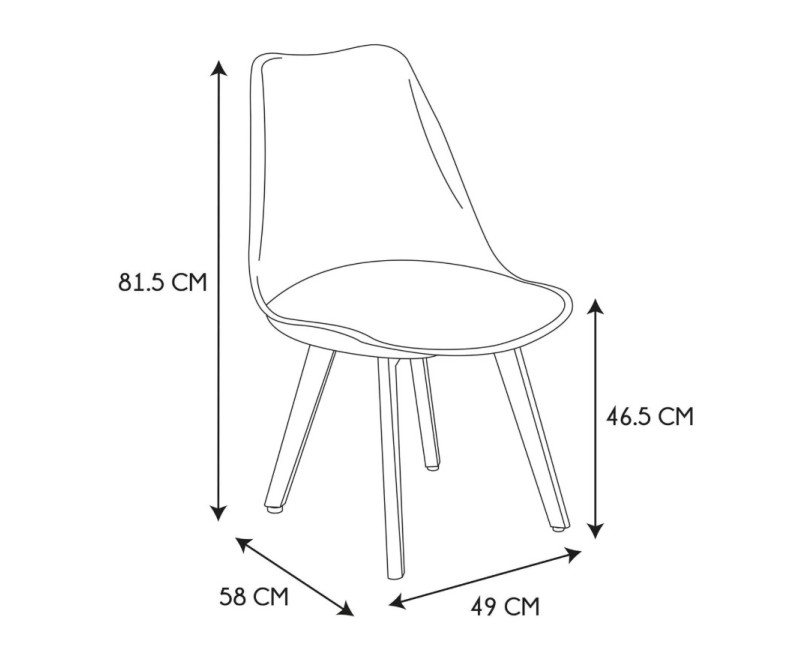 Krēsls Skandināvu stila ar mīkstu sēdvietu – melns HD30711