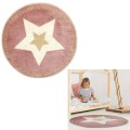 Paklājs Apaļš bērnu “Star” rozā ar zelta akcentu – 80 cm_TX9358