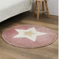 Paklājs Apaļš bērnu “Star” rozā ar zelta akcentu – 80 cm_TX9358