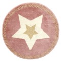 Paklājs Apaļš bērnu “Star” rozā ar zelta akcentu – 80 cm_TX9358