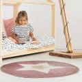 Paklājs Apaļš bērnu “Star” rozā ar zelta akcentu – 80 cm_TX9358