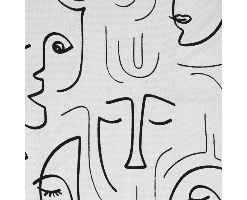 Paklājs Moderns ar seju motīvu – melnbalts, 120 × 170 cm_TX9074
