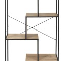 Plaukts Moderns metāla un koka ar asimetrisku dizainu, 80 × 30 × 180 cm HD7186