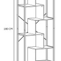 Plaukts Moderns metāla un koka ar asimetrisku dizainu, 80 × 30 × 180 cm HD7186