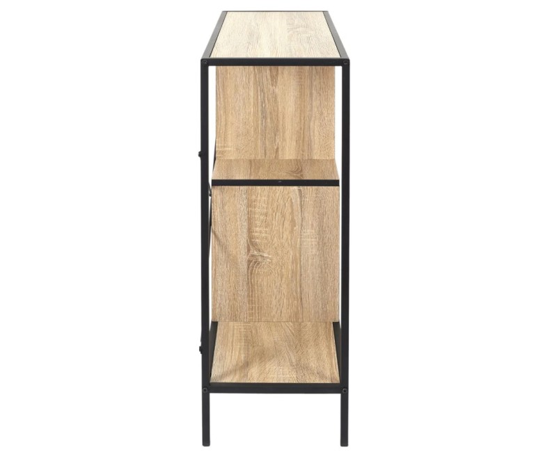 Plaukts Moderns metāla un koka ar asimetrisku dizainu, 80 × 30 × 79,5 cm_HD7183