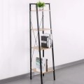 Plaukts Moderns stūra ar 4 līmeņiem, melns metāls un koka tonis, 148 cm HD6428