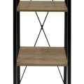 Plaukts Moderns stūra ar 4 līmeņiem, melns metāls un koka tonis, 148 cm HD6428