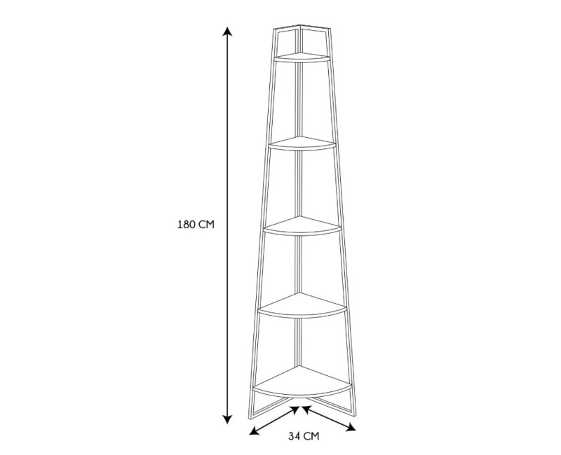 Plaukts  Stūra 180 cm – metāls & koks_HD0077