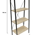 Plaukts ar 5 līmeņiem, melns metāls un bēša koka imitācija, 148 cm HD6429