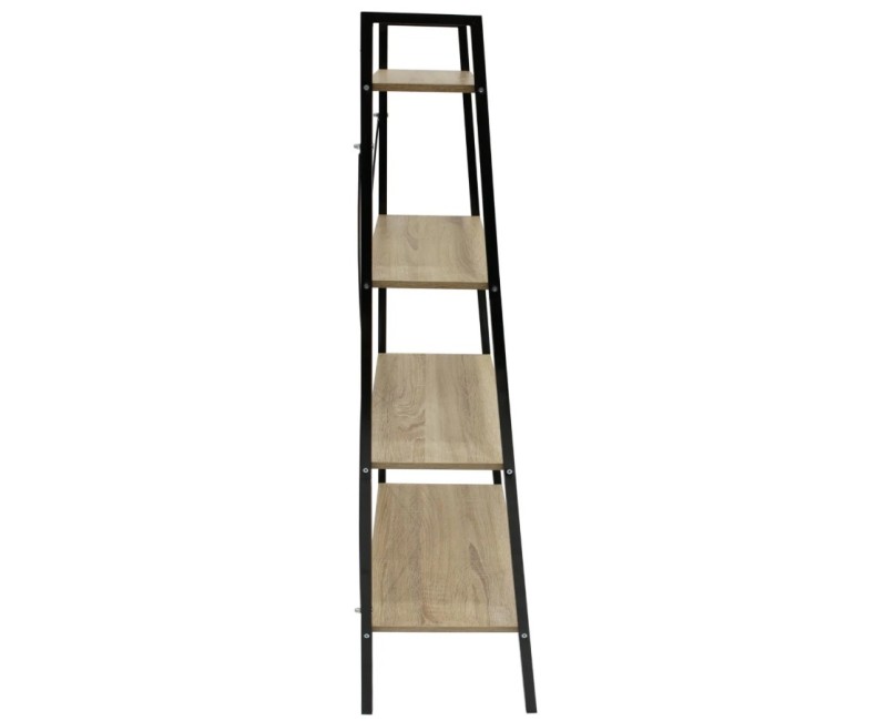 Plaukts ar 5 līmeņiem, melns metāls un bēša koka imitācija, 148 cm HD6429