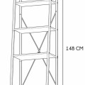 Plaukts ar 5 līmeņiem, melns metāls un bēša koka imitācija, 148 cm HD6429
