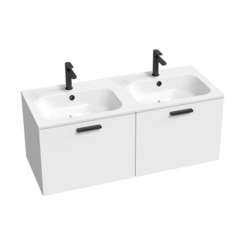 Vannas Istabas skapītis SD 1200 Chrome II (Bez Izlietnes) Balts, Rokturis Melns