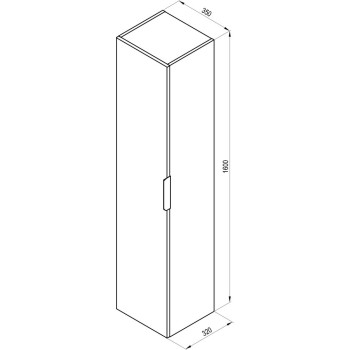 Augstais skapis Ravak SD Comfort 350x320x1600mm Balts