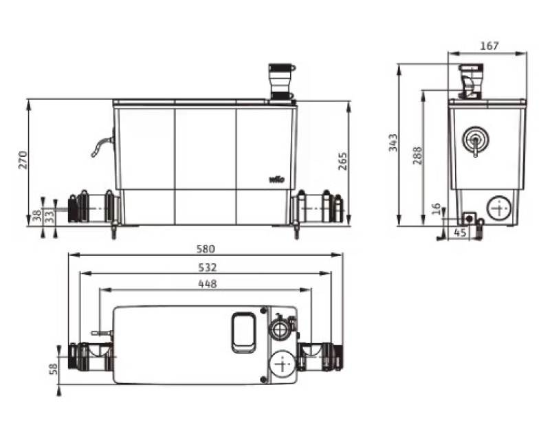 Iegremdējamais (Drenāžas) sūknis Wilo DrainLift MINI3-XS-EF (6095127)