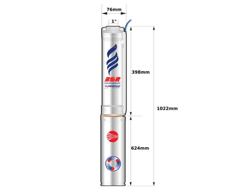 Глубинный насос Pedroll 3SR m 2/21 0.75 л.с. (0.55 кВт ~230 В)