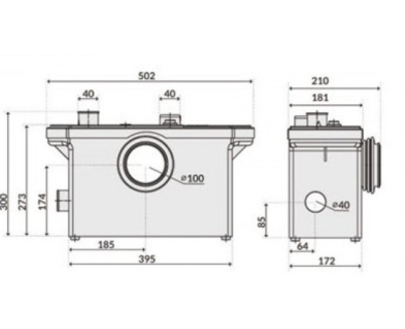 Канализационный насос CEVA Sololift комплект F600A (0,6кВт ~230В)