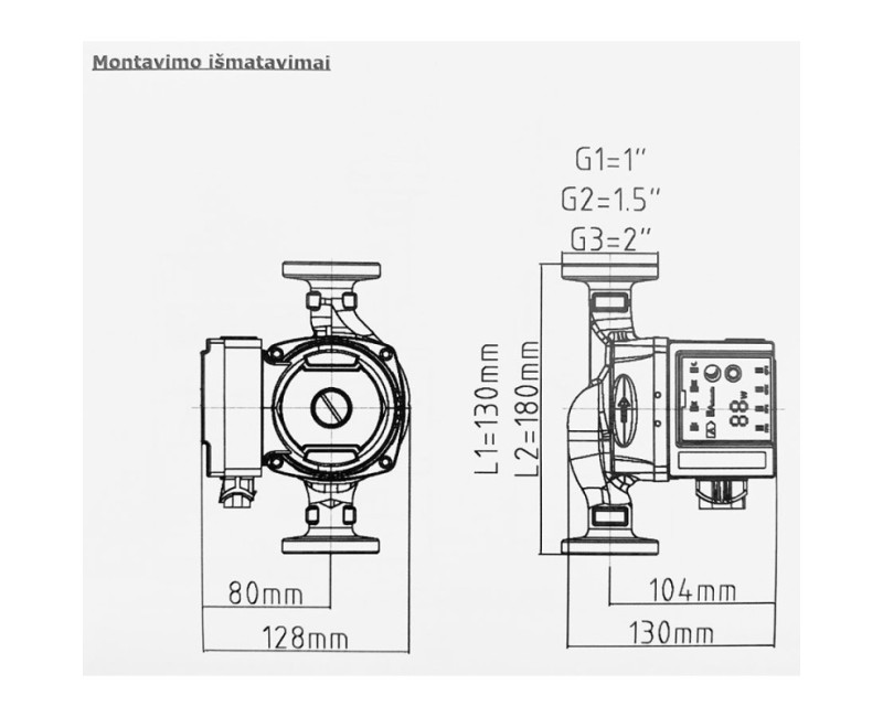 Cirkuliacinis siurblys Ceva SXR 25/60A -180 230V (16CIRK) A klasė, AUTO