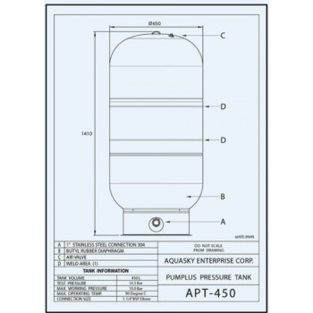 Hidrofors (Spiedkatls) AQUASKY 450L Vertikāls APT-450V
