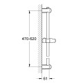 Dušas stienis GROHE Euphoria 60cm, StarLight® apdare Hromēts 27499000