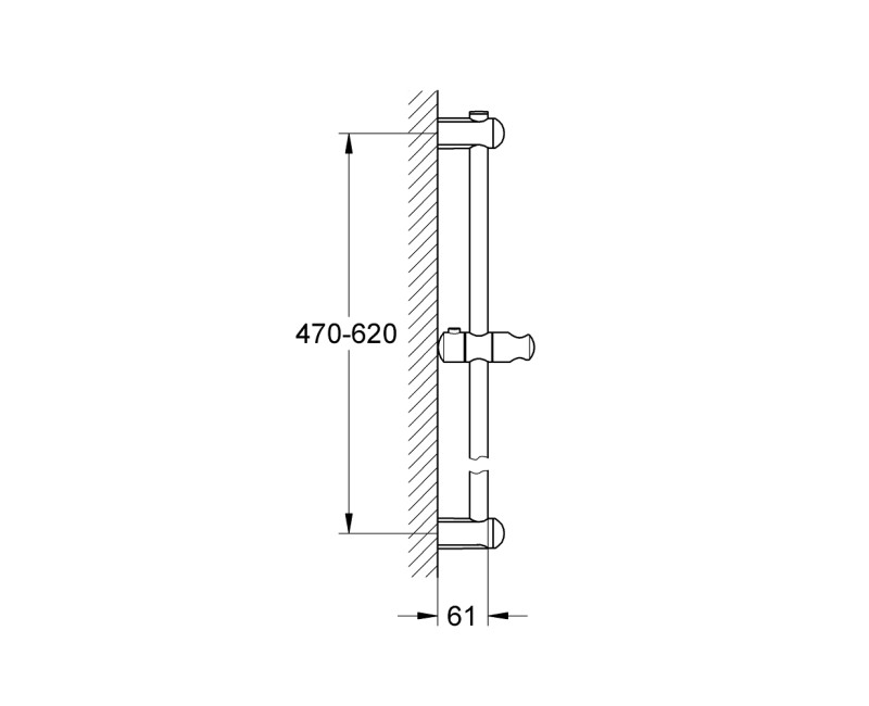 Dušas stienis GROHE Euphoria 60cm, StarLight® apdare Hromēts 27499000