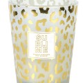 Aromātiskā svece “Leopard” stikla vāzē 16 cm – Pūderīgs aromāts