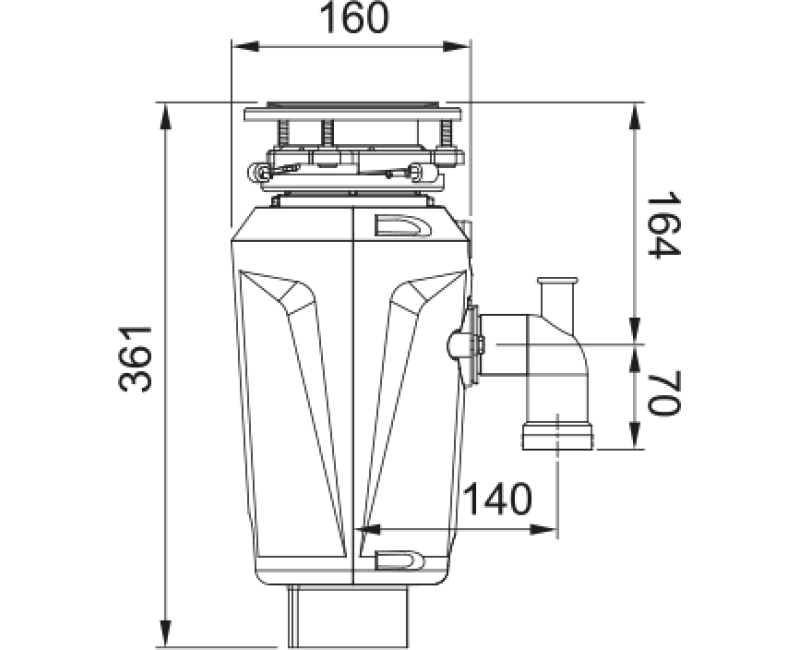 Atkritmu smalcinātājs Franke  Slim 50 134.0715.098