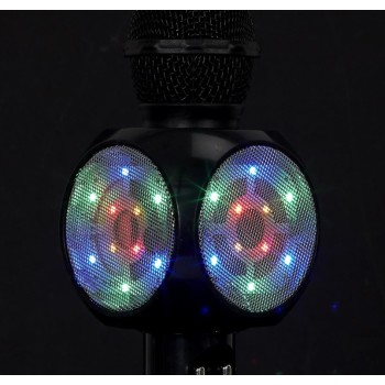 Bezvadu karaoke mikrofons ar LED gaismām HT2235