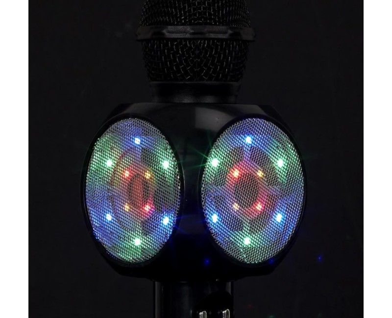 Bezvadu karaoke mikrofons ar LED gaismām HT2235