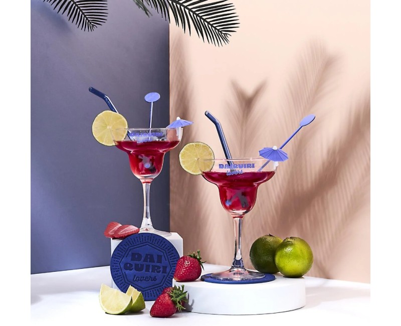 Dāvanu komplekts Daiquiri Lovers kokteiļu glāzs ar aksesuāriem (2 glāzes)
