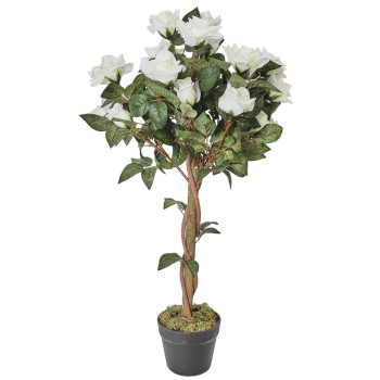 Dekors Mākslīgais rožu koks podā (90 cm) – elegants interjera dekors HD4198