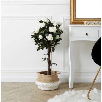 Dekors Mākslīgais rožu koks podā (90 cm) – elegants interjera dekors HD4198
