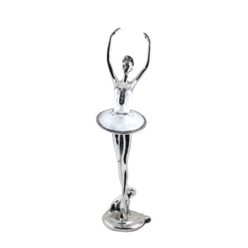 Dekors balerīnas figūriņa sudraba krāsā ar pērļu efektu – 37 cm 90395