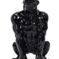 Dekors gorillas figūra, melna, spīdīga, 24 cm