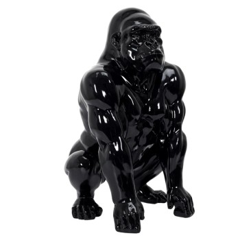 Dekors gorillas figūra, melna, spīdīga, 46 cm HD1330