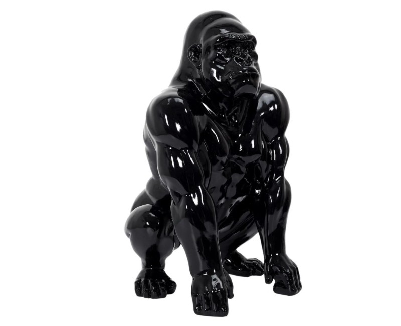 Dekors gorillas figūra, melna, spīdīga, 46 cm HD1330