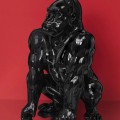 Dekors gorillas figūra, melna, spīdīga, 46 cm HD1330