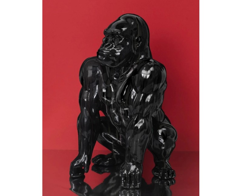 Dekors gorillas figūra, melna, spīdīga, 46 cm HD1330