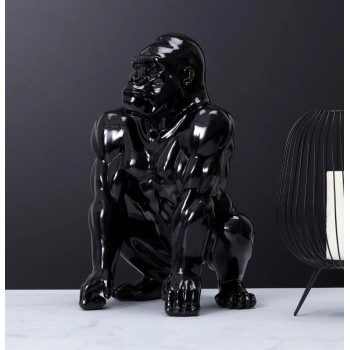 Dekors gorillas figūra, melna, spīdīga, 46 cm HD1330