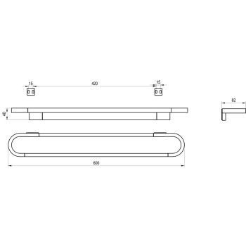 Dievļu turētājs Ravak CR II 300.20BLM, 60 cm, matēti melns X07P1381