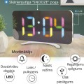 Digitālais LED galda pulkstenis ar vairākkrāsu displeju un USB pieslēgumiem