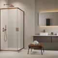 Dušas kabīne Radaway Alienta Brushed Copper D 90x90x190 bronzas profili, caurspīdīgs stikls